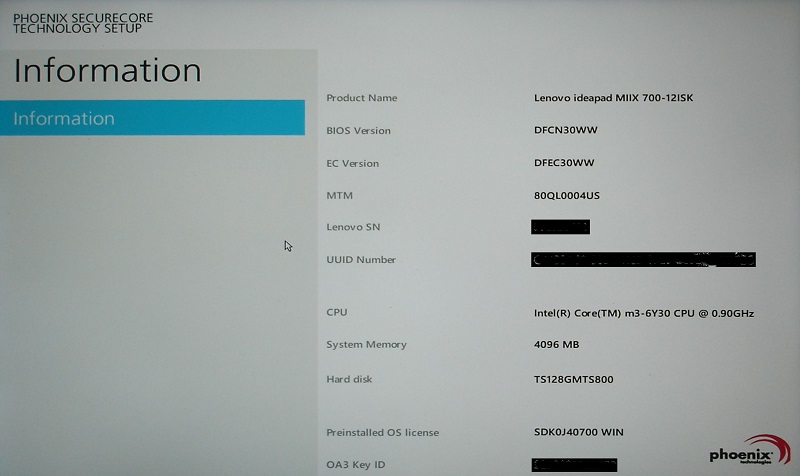 Miix 700 BIOS Info Screen REDACTED RESIZED